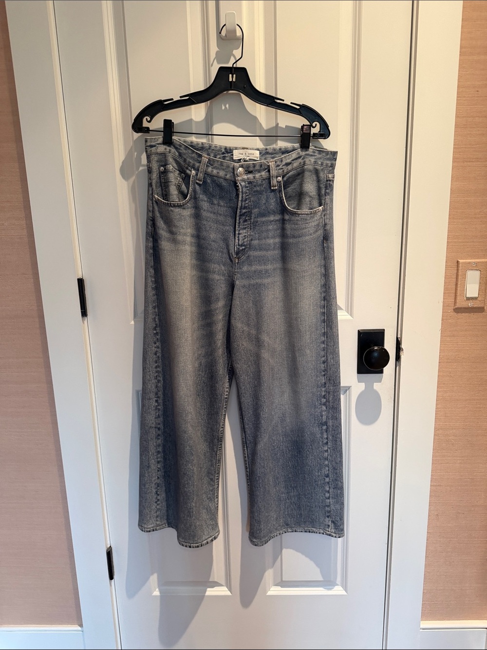 rag & bone Light Wash Wide Leg Jeans